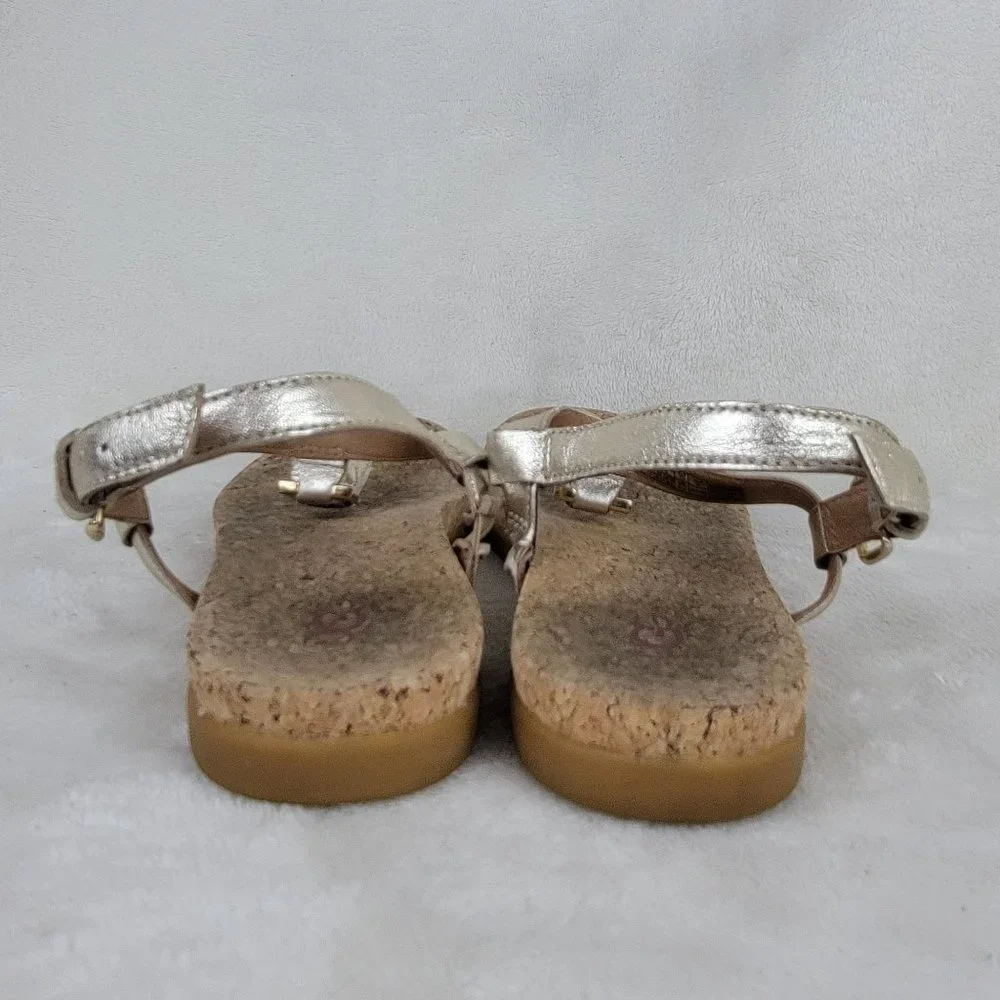 UGG Madeena Gold Leather Ankle Strappy Comfort Walking Sandals Size 9.5